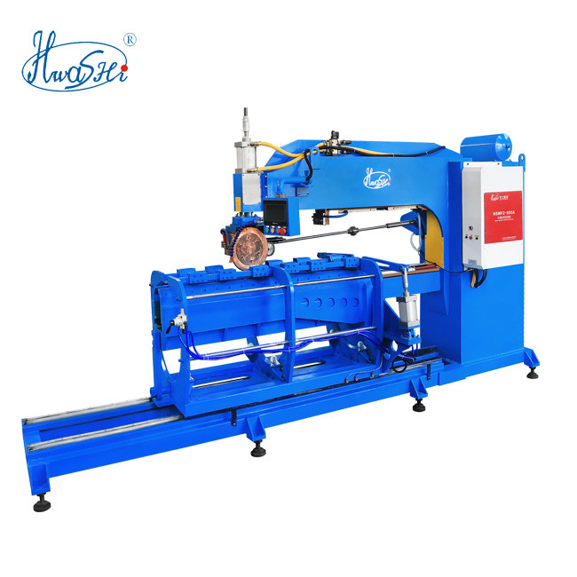Hwashi personalizado 38ov Máquina de fabricación de tanques de combustible de doble estación, máquina de soldadura de costura / rollo para tanques