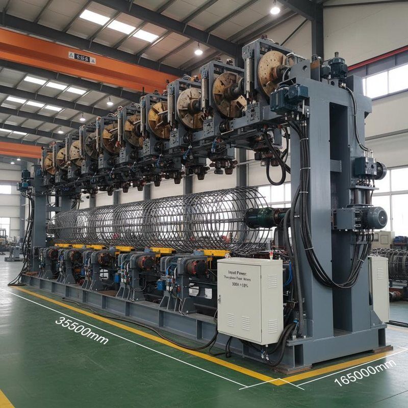 Machine Size 3500x165000mm Automatic Cage Welding Machine Supporting Three-phase Four Wires 380V±10% Power for Consistent Welding