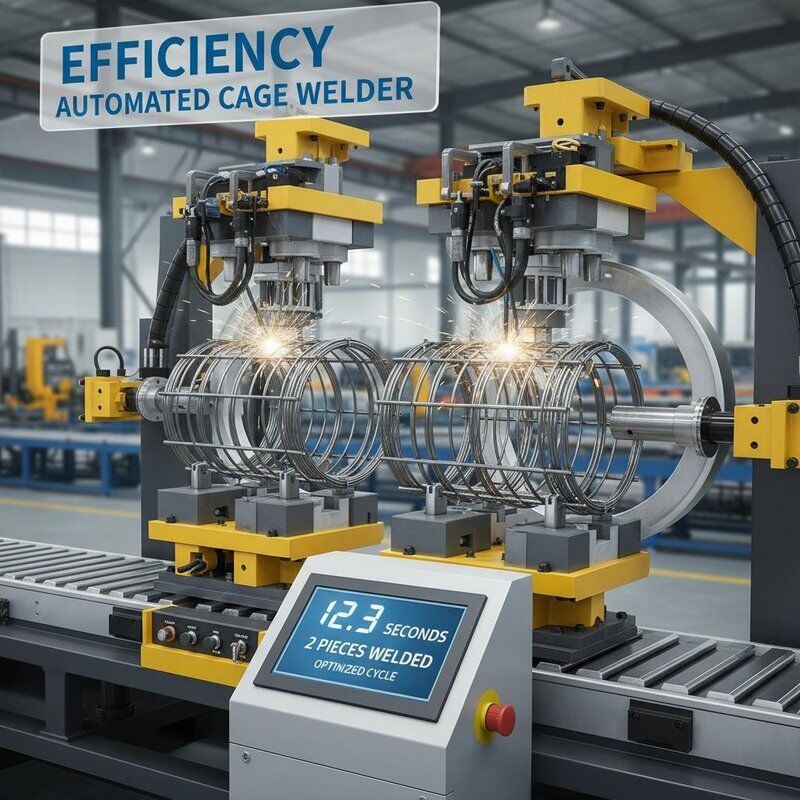 Eficiencia de 12 a 15 segundos por 2 piezas Soldadora de jaulas automatizada que incorpora el método de soldadura de jaulas para optimizar el tiempo de soldadura