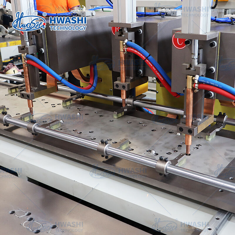 Máquina automática de soldadura por puntos con transformador MFDC y sistema de fijación de cambio rápido para soldadura de juntas de 8 segundos de ciclo