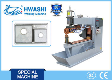 máquina semiautomática del soldador de la costura del fregadero 100KVA para 304 el grueso del acero inoxidable 1+1m m