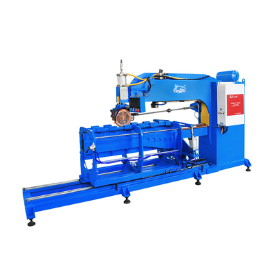 Hwashi Máquina de fabricación de depósito de combustible de doble estación de 380V personalizada, máquina de soldadura de costura / rollo para depósito