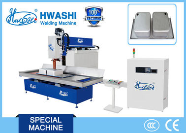 Máquina automática de la soldadura continua del balanceo del CNC de Hwashi para el cuenco del fregadero de cocina del acero inoxidable