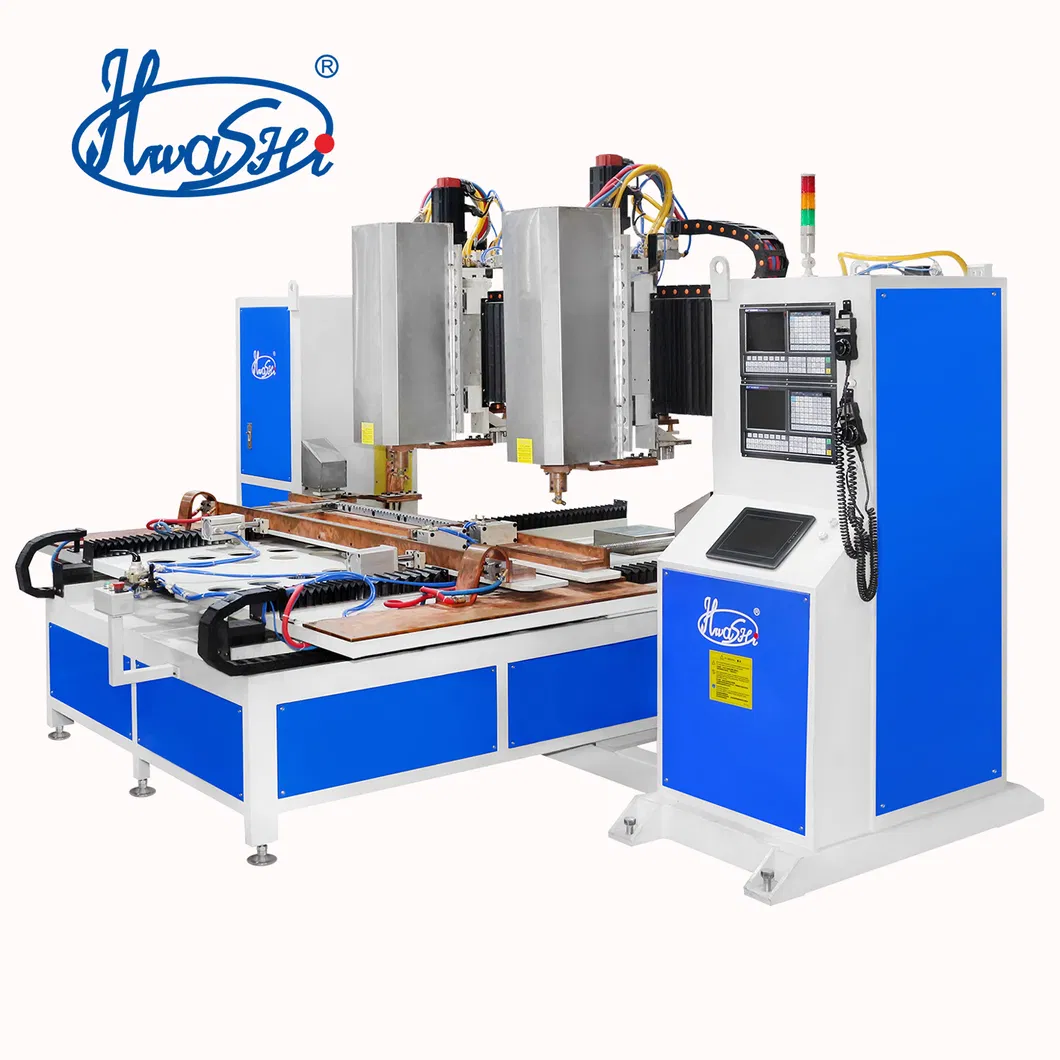 Hwashi CNC Siete 7 eje doble cabeza de la hoja de metal de punto de soldadura máquina, automática de soldadura de la hoja de metal para Squatrack 0